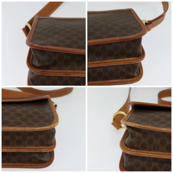 CELINE Macadam Canvas Shoulder Bag PVC Leather Brown Gold Auth 122382 - Picture 14 of 16